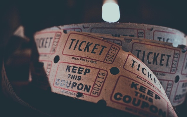a paper ticket for an event